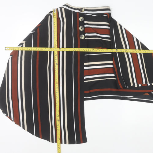 Influence Womens Multicoloured Striped Wrap Blouse Size 8