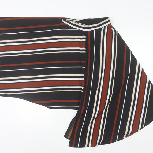 Influence Womens Multicoloured Striped Wrap Blouse Size 8