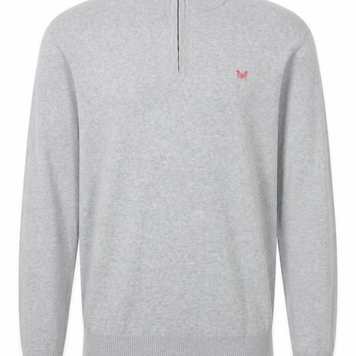 Crew Clothing Co. Men's Grey 1/2 Zip High Neck Sweatshirt Size M