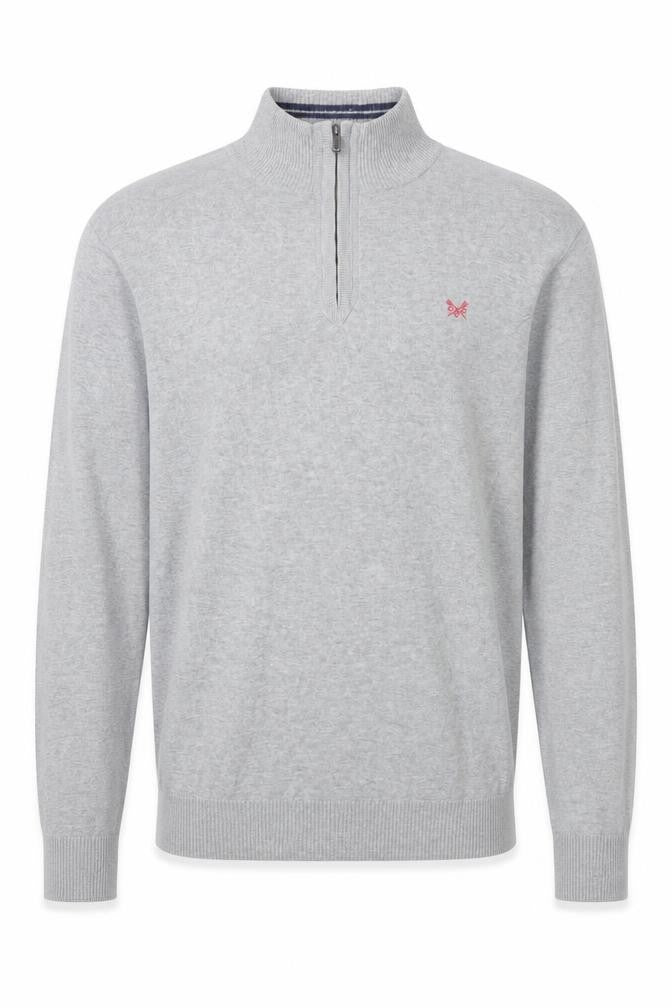 Crew Clothing Co. Men's Grey 1/2 Zip High Neck Sweatshirt Size M
