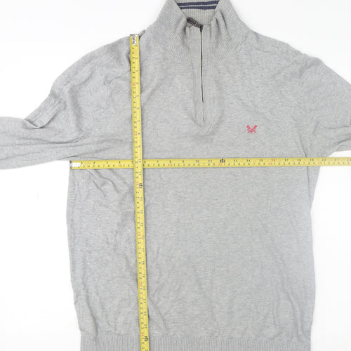 Crew Clothing Co. Men's Grey 1/2 Zip High Neck Sweatshirt Size M