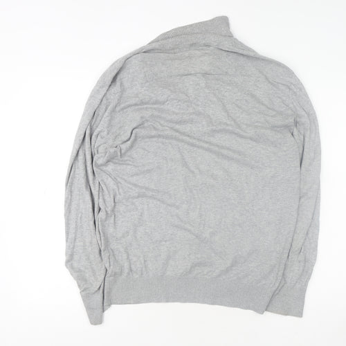 Crew Clothing Co. Men's Grey 1/2 Zip High Neck Sweatshirt Size M