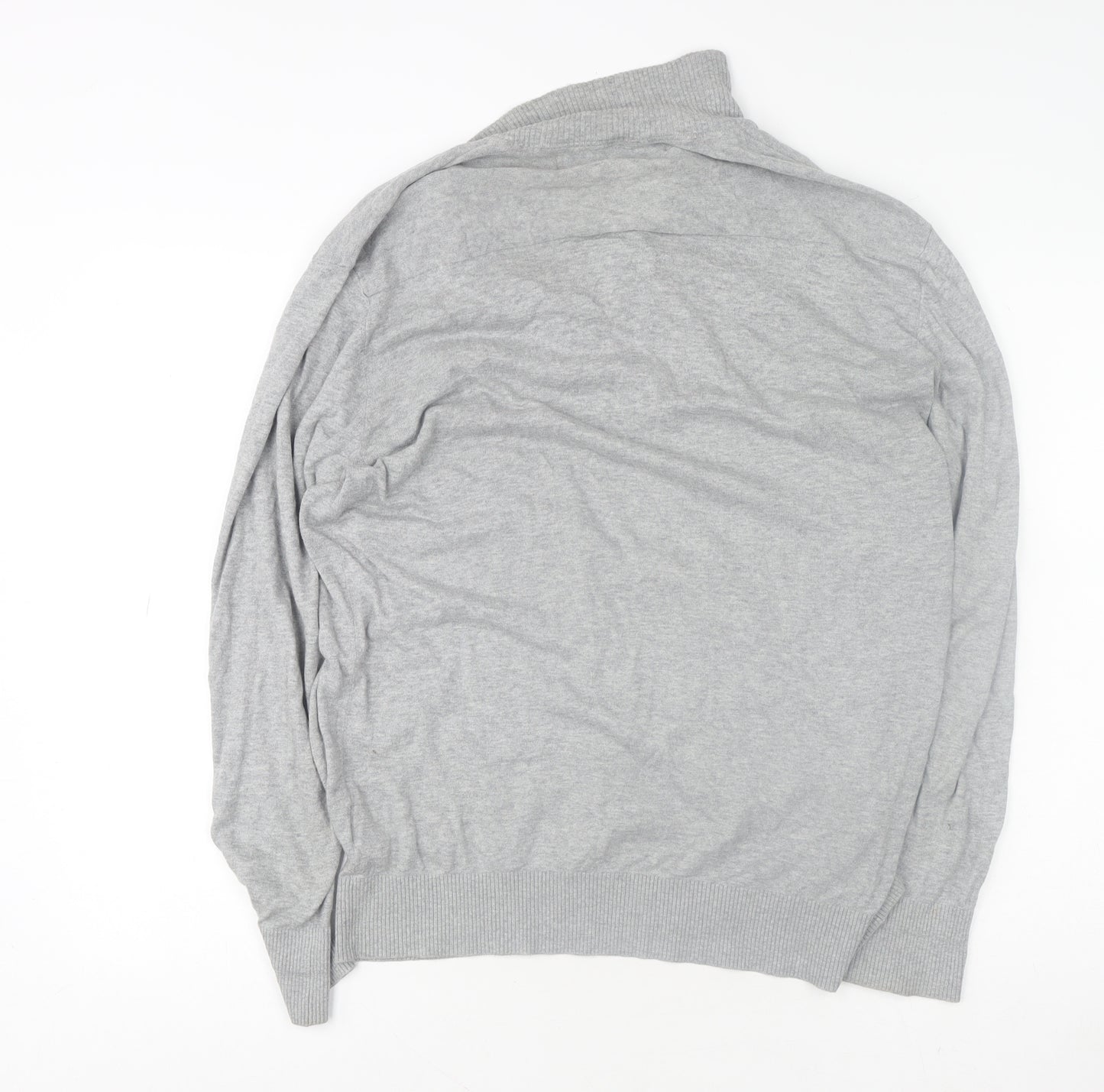 Crew Clothing Co. Men's Grey 1/2 Zip High Neck Sweatshirt Size M