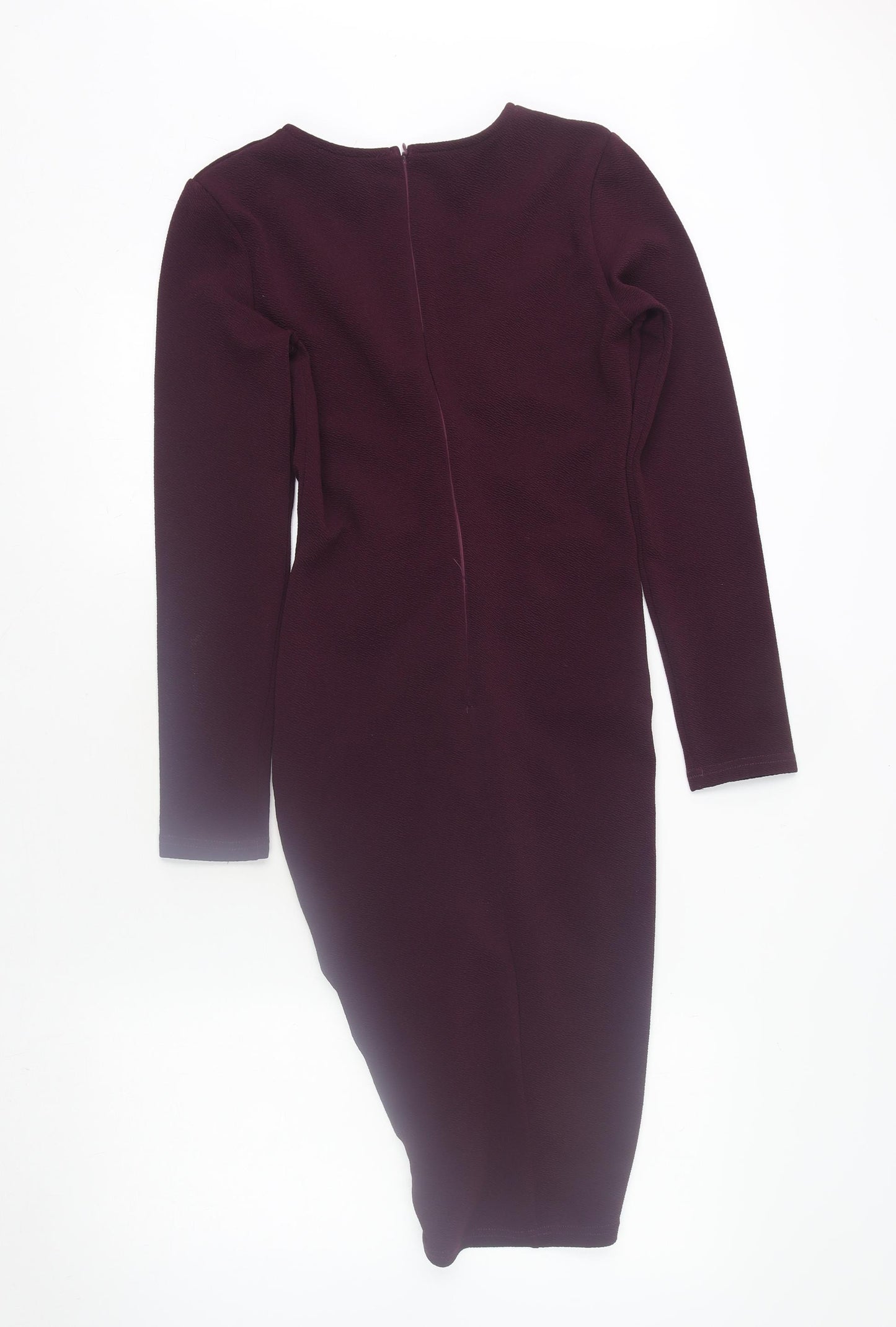 AX Paris Women Purple Midi Ruched Bodycon Dress Size 12