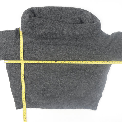 H&M Women's Grey Cowl Neck Long Sleeve Pullover Jumper Size 12
