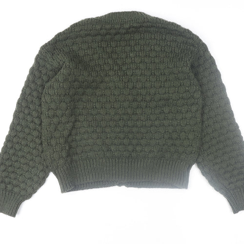 Monki Women’s Green Chunky-Knit V-Neck Cardigan XS