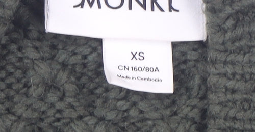 Monki Women’s Green Chunky-Knit V-Neck Cardigan XS