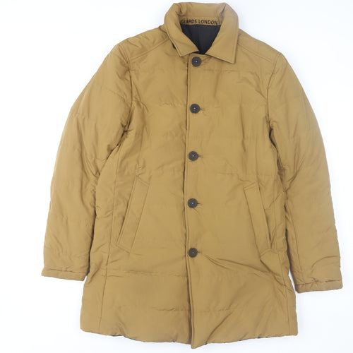 Guards London Men's Brown 36 Regular Polyester Overcoat