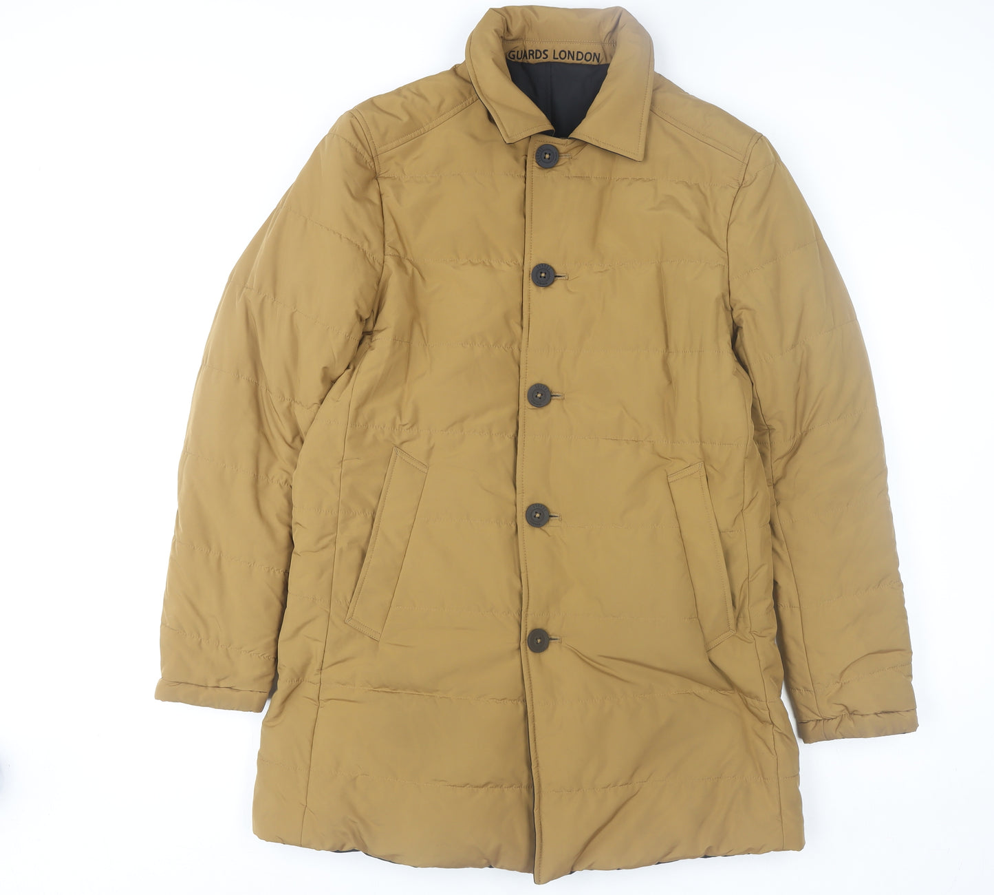 Guards London Men's Brown 36 Regular Polyester Overcoat
