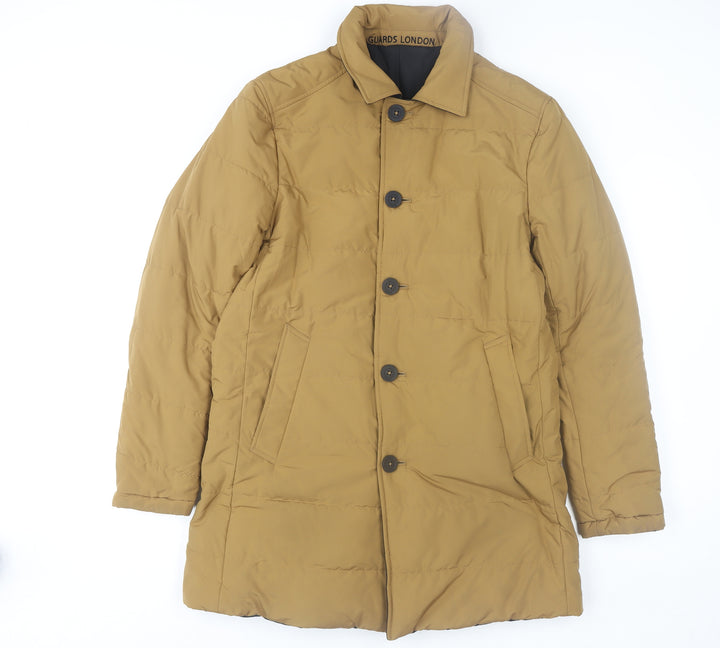 Guards London Men's Brown 36 Regular Polyester Overcoat