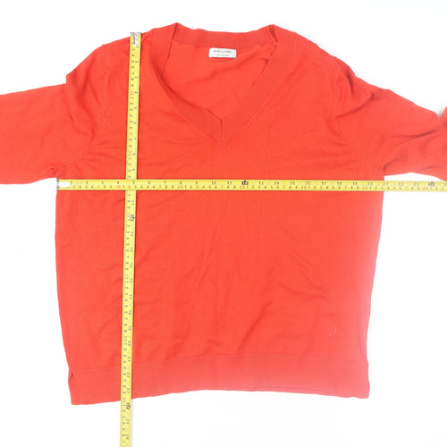 JD Williams Women's Red V-Neck Long Sleeve Pullover Jumper UK 16