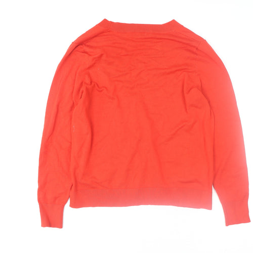 JD Williams Women's Red V-Neck Long Sleeve Pullover Jumper UK 16