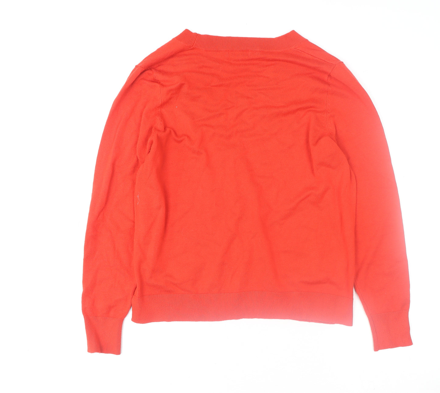 JD Williams Women's Red V-Neck Long Sleeve Pullover Jumper UK 16