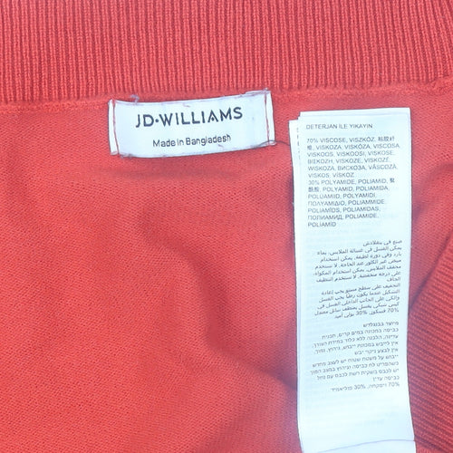 JD Williams Women's Red V-Neck Long Sleeve Pullover Jumper UK 16