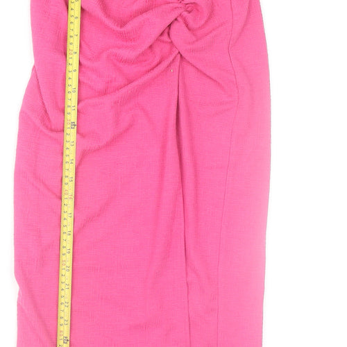 PrettyLittleThing Women’s Pink Long Sleeve Knotted Skirt Set UK 8