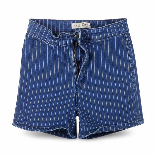 Denim Co Womens Blue Striped High Waist Denim Shorts Size 8