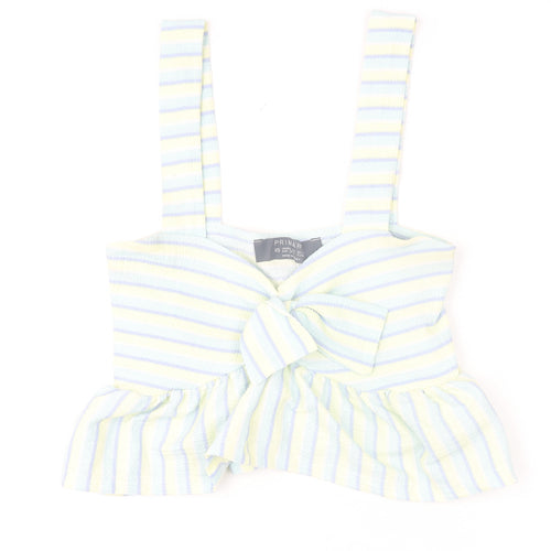 Primark Women’s Multicoloured Striped Cropped Tank Top XS