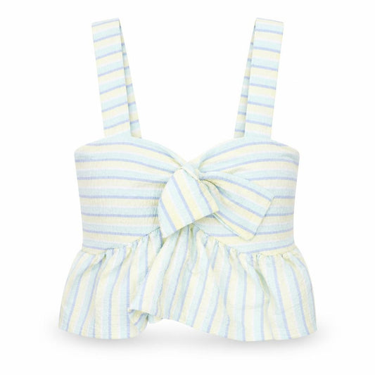 Front view of Primark Women’s Multicoloured Striped Cropped Tank Top XS