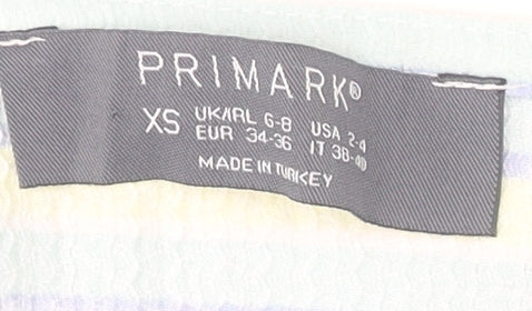 Primark Women’s Multicoloured Striped Cropped Tank Top XS