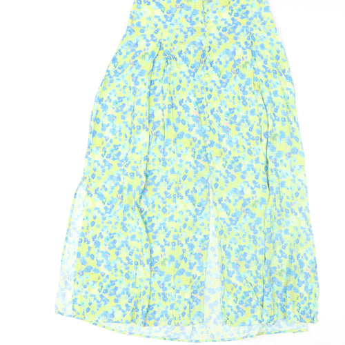 Gallery Women’s Green Floral A-Line Midi Skirt Size S