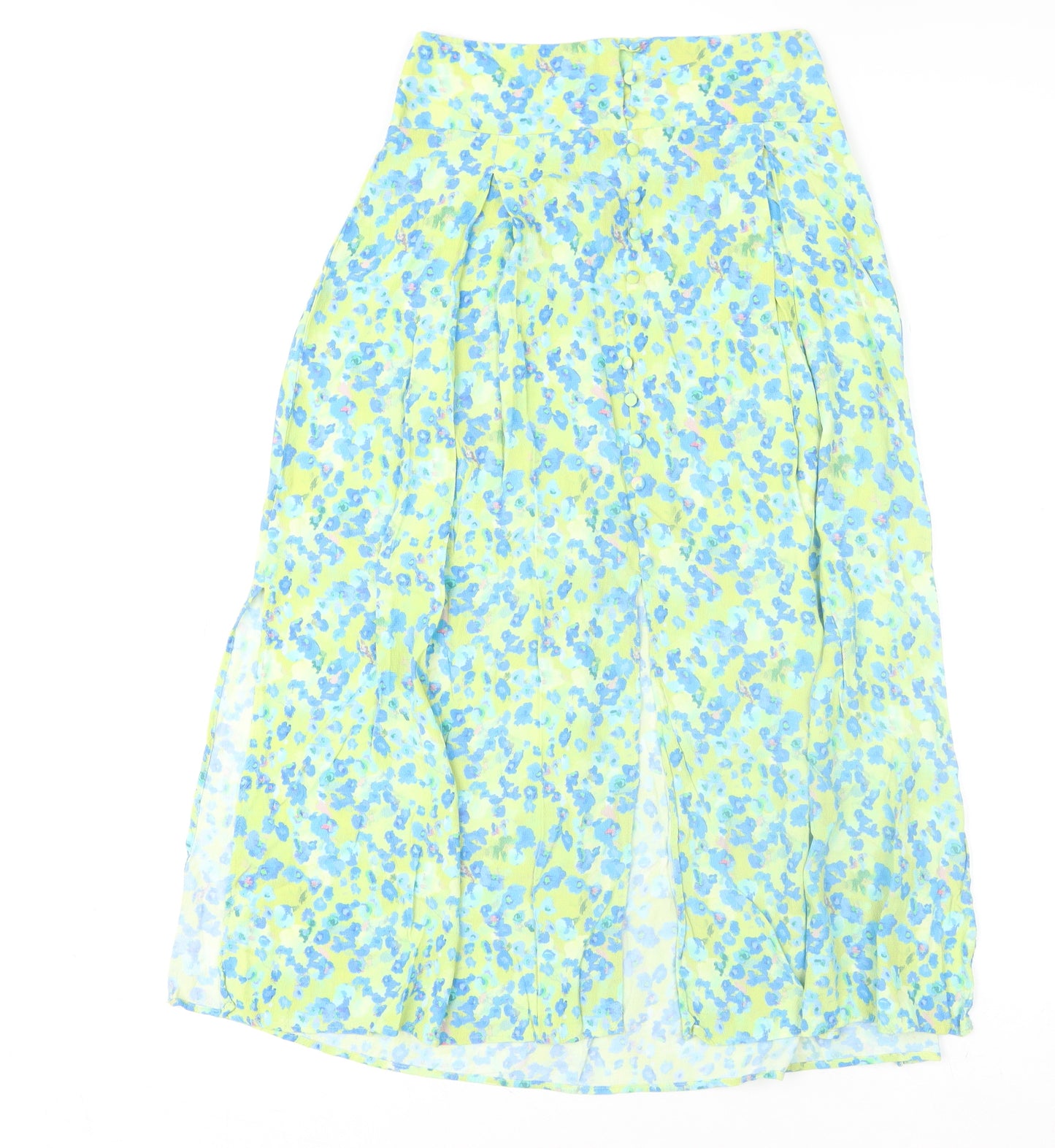 Gallery Women’s Green Floral A-Line Midi Skirt Size S
