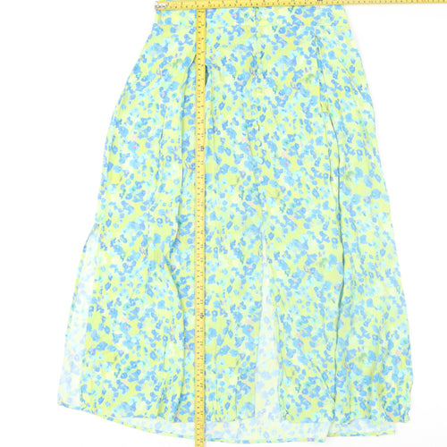 Gallery Women’s Green Floral A-Line Midi Skirt Size S