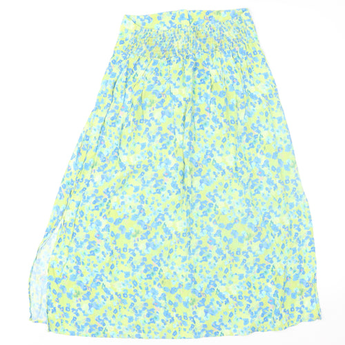 Gallery Women’s Green Floral A-Line Midi Skirt Size S