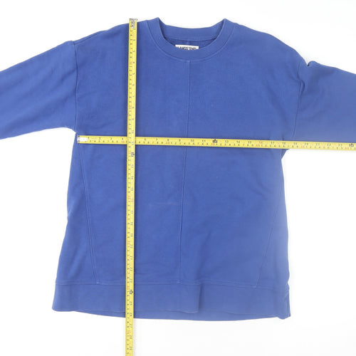 Lands' End Men's Blue Cotton Blend Crew Neck Sweatshirt L