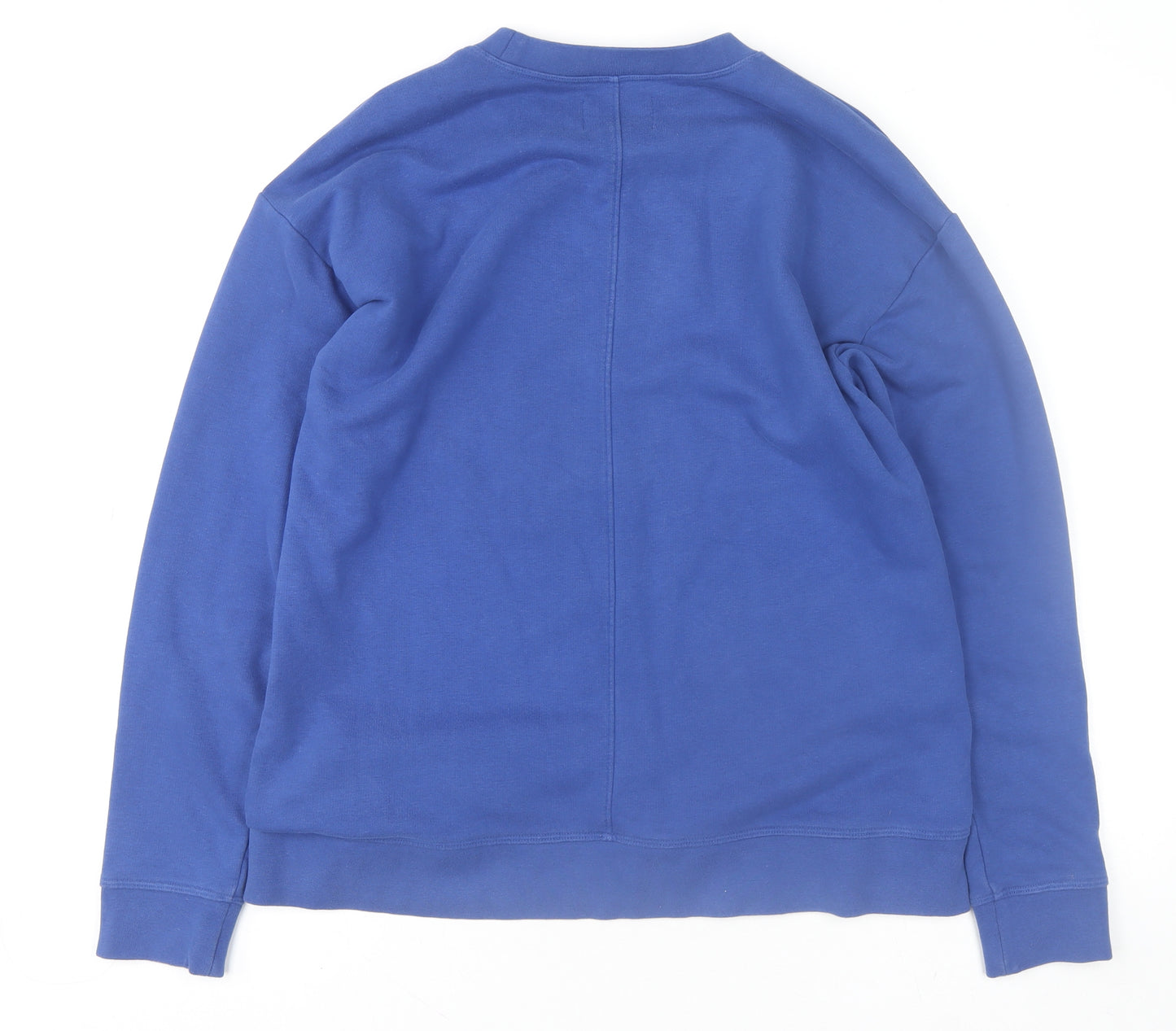Lands' End Men's Blue Cotton Blend Crew Neck Sweatshirt L