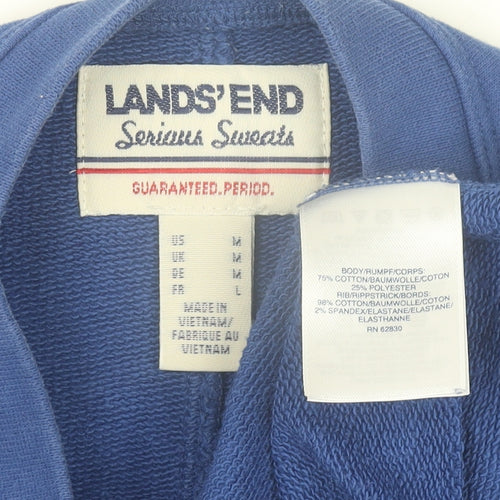 Lands' End Men's Blue Cotton Blend Crew Neck Sweatshirt L