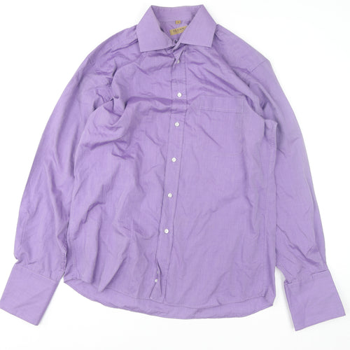 Cezan La Collezione Men's Purple 16/41 Cotton Long Sleeve Shirt