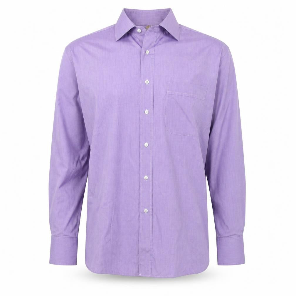 Cezan La Collezione Men's Purple 16/41 Cotton Long Sleeve Shirt