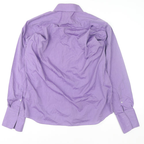 Cezan La Collezione Men's Purple 16/41 Cotton Long Sleeve Shirt
