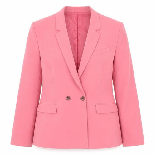 Topshop Women Pink Double-Breasted Blazer Jacket UK 12 Regular Fit