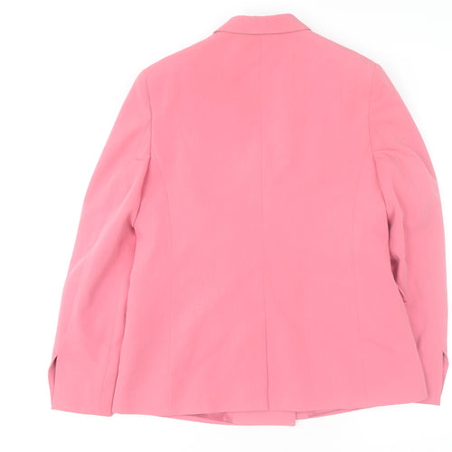 Topshop Women Pink Double-Breasted Blazer Jacket UK 12 Regular Fit