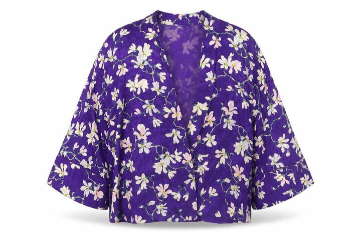 Mango Women’s Purple Floral Kimono Style Blouse Size 14