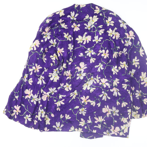 Mango Women’s Purple Floral Kimono Style Blouse Size 14