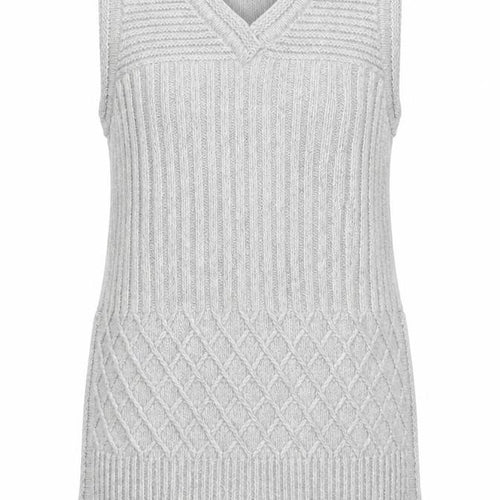 Adrienne Vittadini Womens Grey Wool Knit Sleeveless Tunic Tank Top XL