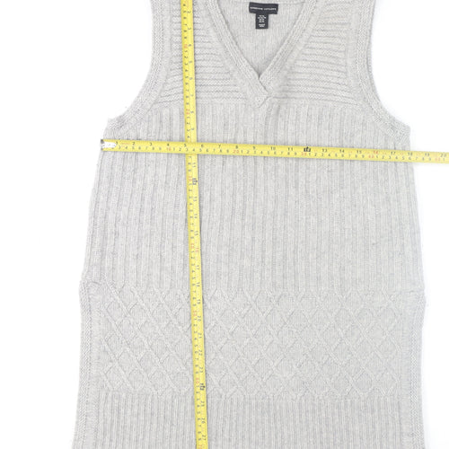 Adrienne Vittadini Womens Grey Wool Knit Sleeveless Tunic Tank Top XL