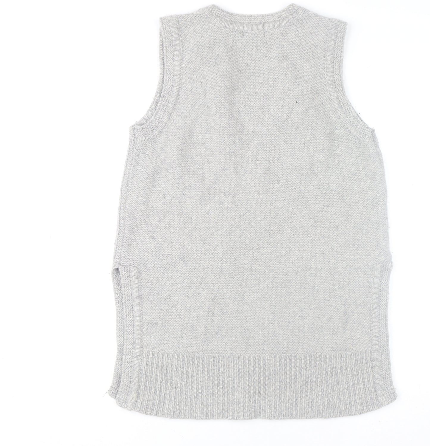 Adrienne Vittadini Womens Grey Wool Knit Sleeveless Tunic Tank Top XL