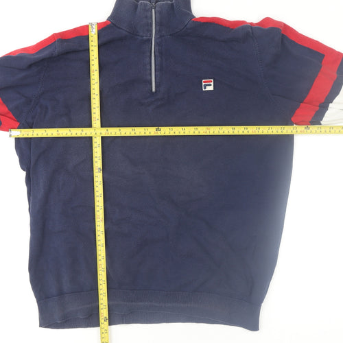 Fila Mens Blue XL 1/4 Zip High Neck Sweatshirt