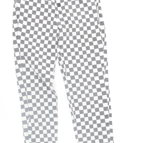 Pull&Bear Womens Black White Check Skinny Jeans Size 12