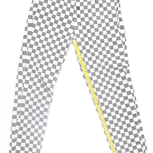 Pull&Bear Womens Black White Check Skinny Jeans Size 12