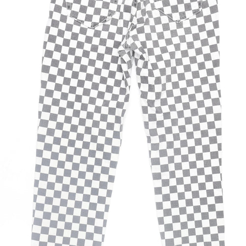 Pull&Bear Womens Black White Check Skinny Jeans Size 12