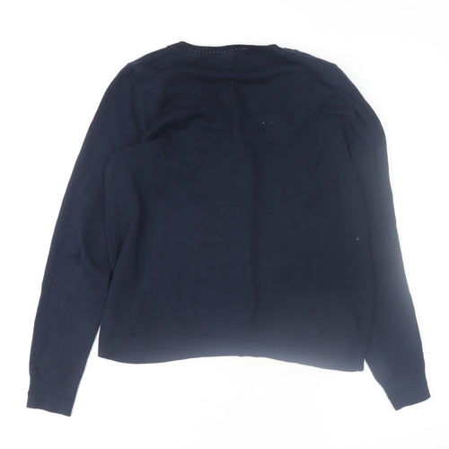 Boden Women's Blue V-Neck Cotton Knit Jumper Size M