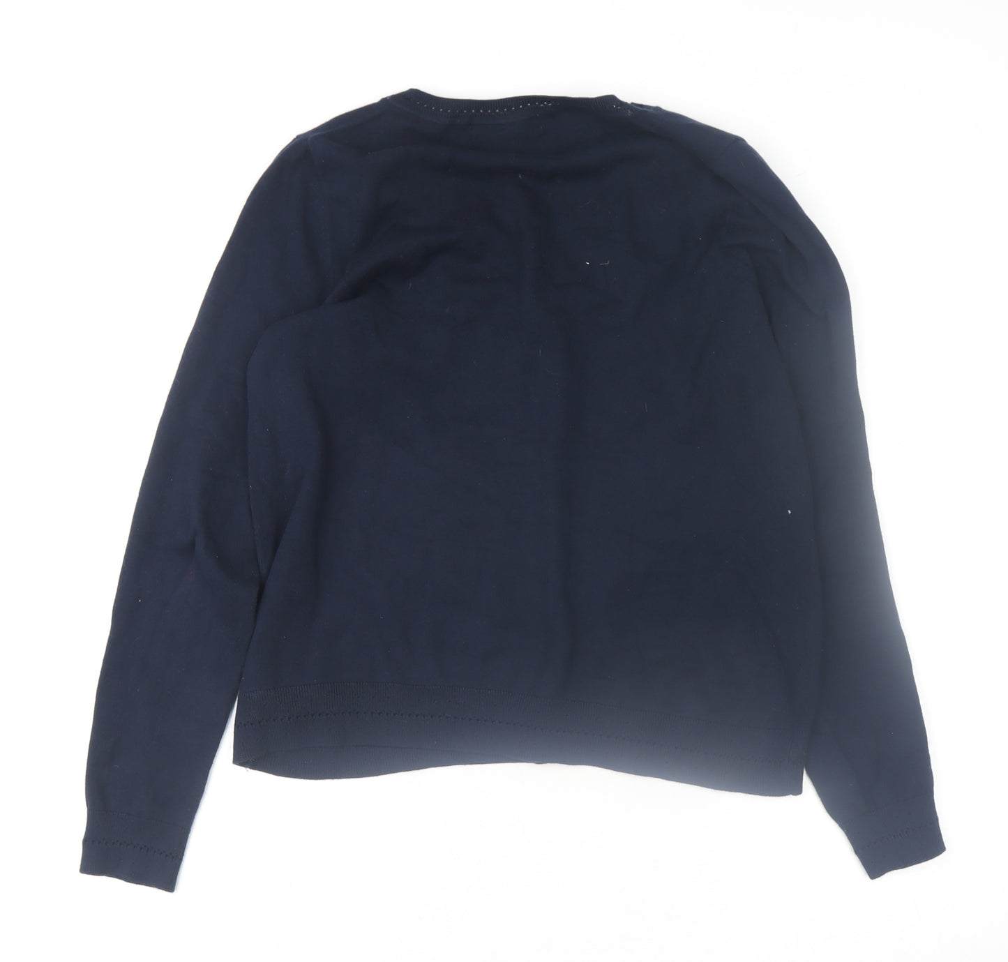 Boden Women's Blue V-Neck Cotton Knit Jumper Size M