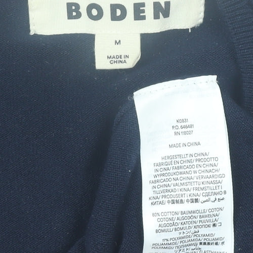 Boden Women's Blue V-Neck Cotton Knit Jumper Size M