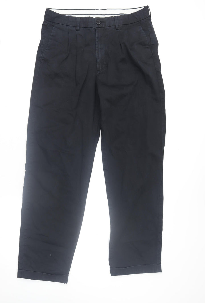 Marks and Spencer Autograph Men's Black Tapered Chino Trousers 32/33