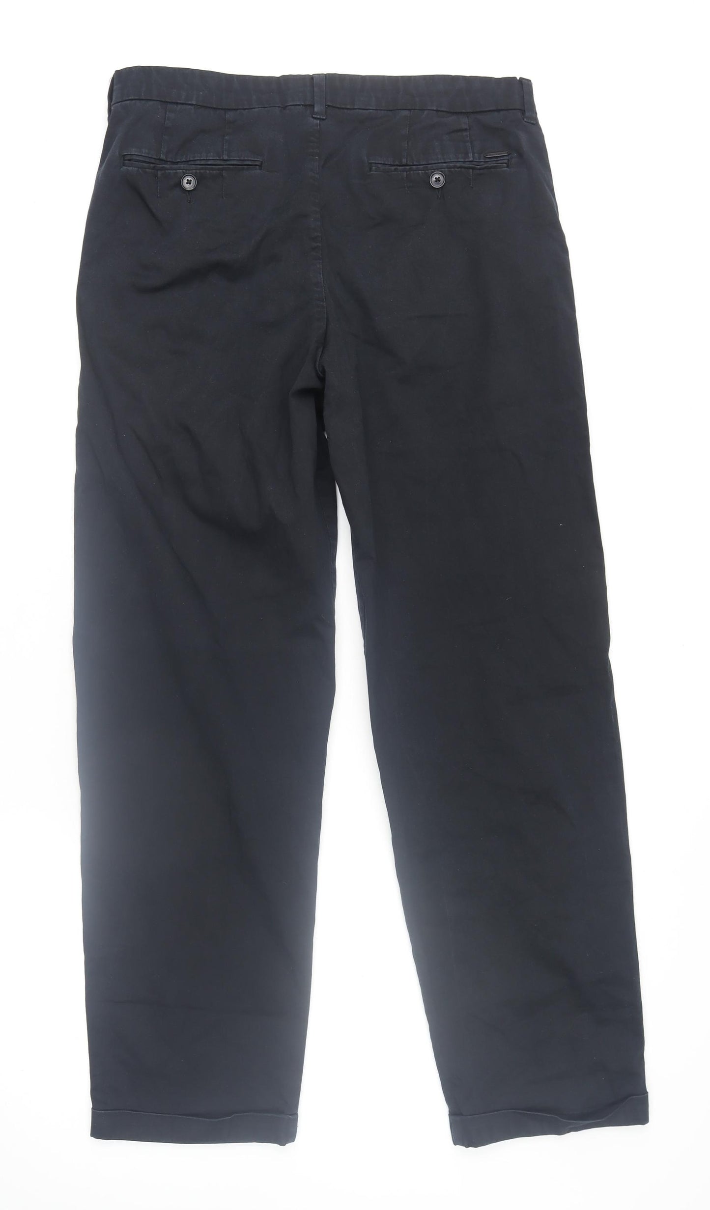 Marks and Spencer Autograph Men's Black Tapered Chino Trousers 32/33