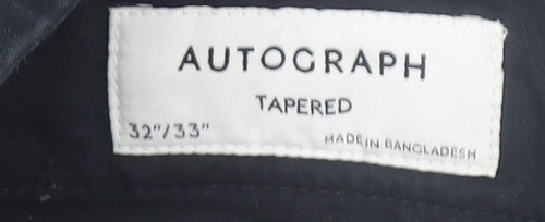 Marks and Spencer Autograph Men's Black Tapered Chino Trousers 32/33